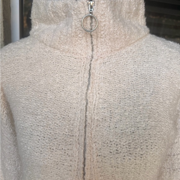 Aeropostale Cream Half Zip Cozy Boucle Sweater Women’s XL Size 12 - Picture 5 of 8